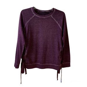 A New Apporoach Sz S Long Sleeve Shirt Sweater Purple With Ties On The Side
